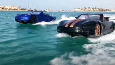 Photo of The Corvette-Shaped: A Car Floating On The Water Attracts Everyone’S Attention.