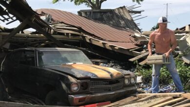 Photo of 1970 Chevelle SS454 Rescued From A Collapsed Barn – Sitting in its Resting Spot of Nearly 40 Years.