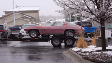 Photo of Rescues A 1966 Chevy Corvette Stingray During A Colorado Snowstorm.