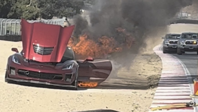 Photo of Bad Day at Track: C7 Z06 Corvette Burns On Laguna Seca