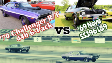 Photo of [VIDEO] 1969 Chevy Nova SS396 Hits Drag Strip Against 1970 Dodge Challenger R/T