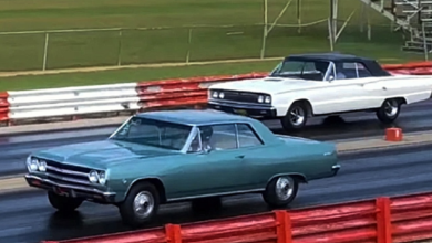 Photo of Fun 1/4 Mile Race – ’65 Chevy Malibu 327 With 300HP Takes On ’67 Dodge Coronet 440 With 370HP